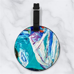 Sailing Boat Nappa Leather Luggage Tag Round
