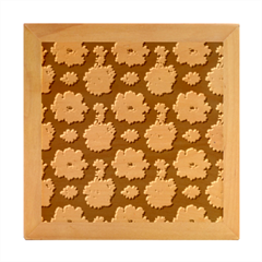 Retro 1880s Flowers Pattern Wood Photo Frame Cube