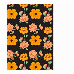 Retro 40s 50s Flowers Pattern Halloween 3 Small Garden Flag (two Sides)