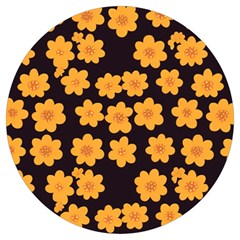 Retro 40s 50s Flowers Pattern Halloween 4 Round Trivet