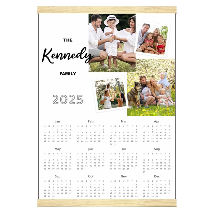 Personalized Family Calendar Canvas Yearly Calendar 16  x 22 
