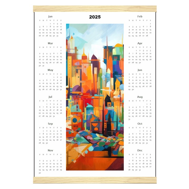 Personalized Calendar Style 5 Canvas Yearly Calendar 16  x 22 