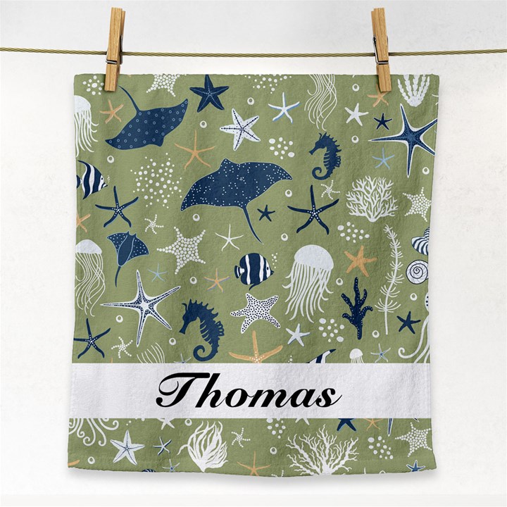 Ocean Fish Pattern Face Towel