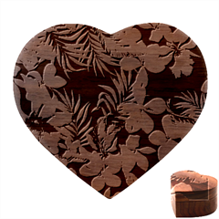 Hawaiian Flowers Hawaii Heart Wood Jewelry Box
