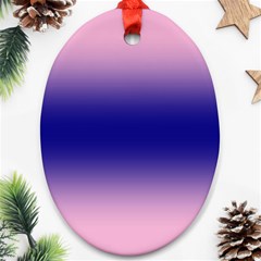 Cotton Candy Pink To Navy Blue Bilinear Gradient Ornament (oval)