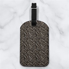 Brown Snake Pattern Nappa Leather Luggage Tag Rectangle