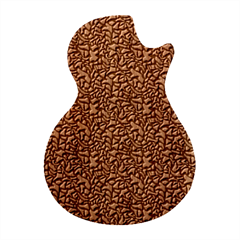 Brown Giraffe Pattern Guitar Shape Wood Guitar Pick Holder Case And Picks Set