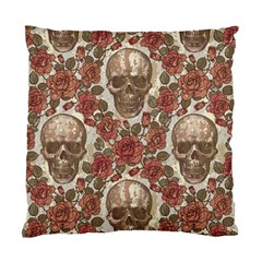 Skull And Roses Flowee Flora Floral Patterns Pattern Standard Cushion Case (one Side)