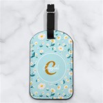 Daisy Any Text Name Nappa Leather Luggage Tag Rectangle Front