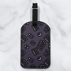 Background Wallpaper Pattern Notes Nappa Leather Luggage Tag Rectangle
