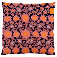 Mid Century Retro Floral 1970s 1960s Pattern 74 Large Cushion Case (one Side)
