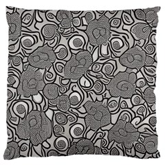 Mid Century Retro Floral 1970s 1960s Pattern 85 Large Cushion Case (two Sides)