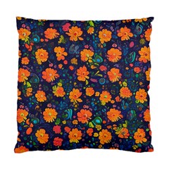 Mid Century Retro Floral 1970s 1960s Pattern 61 Standard Cushion Case (one Side)