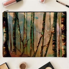 Woodland Woods Forest Trees Nature Outdoors Mist Moon Background Artwork Book Cosmetic Bag (xxxl)