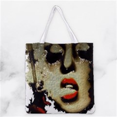 Woman With Attitude Grunge  All Over Print Grocery Tote Bag