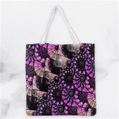 Hippy Fractal Spiral Stacks Grocery Tote Bag