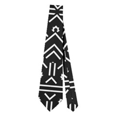 Black And White Ethnic Sharp Geometric  Neckties (two Side) 