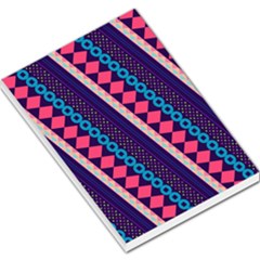 Purple And Pink Retro Geometric Pattern Large Memo Pads