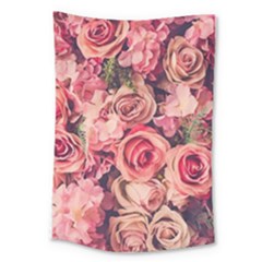 Beautiful Pink Roses Large Tapestry