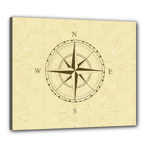 Compass Vintage South West East Canvas 24  X 20 