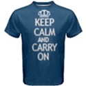 Blue Keep calm and carry on Tee  View1