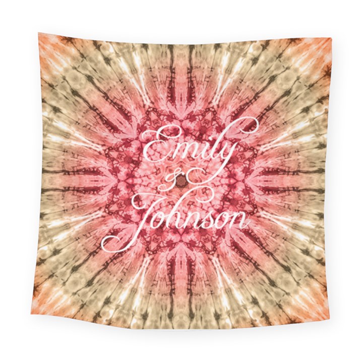 Red Tie dye Square Tapestry (Large)