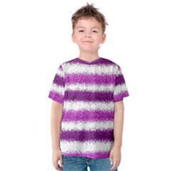 Metallic Pink Glitter Stripes Kids  Cotton Tee