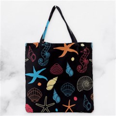 Seahorse Starfish Seashell Shell Grocery Tote Bag