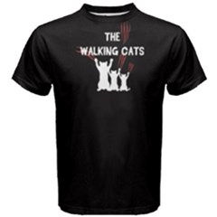 Black The Walking Cats  Men s Cotton Tee