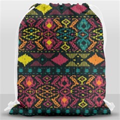 Traditional Art Ethnic Pattern Drawstring Bag (large)