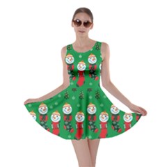 Green Socks Skater Dress