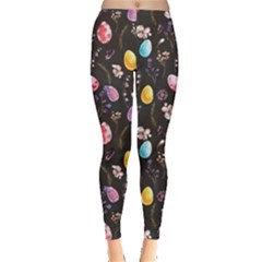 Dark Eggs Floral Leggings 