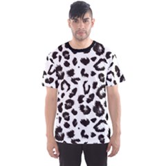 Black Leopard Print Pattern Animal Men s Sport Mesh Tee