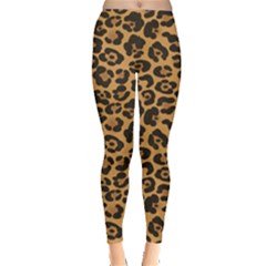 Brown A Yellow And Black Jaguar Spotted Repeatable Leggings