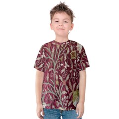 Crewel Fabric Tree Of Life Maroon Kids  Cotton Tee