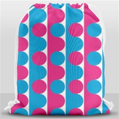 Pink And Bluedots Pattern Drawstring Bag (large)