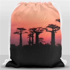 Baobabs Trees Silhouette Landscape Drawstring Bag (large)