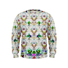 Nine Little Cartoon Dogs In The Green Grass Kids  Sweatshirt