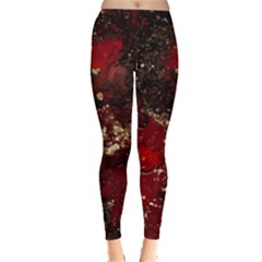 Red Mocha Meets Gold Leggings 