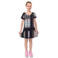 Stained Glass Window Krotoszyn Kids  Short Sleeve Velvet Dress