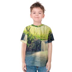 Waterfall River Nature Forest Kids  Cotton Tee