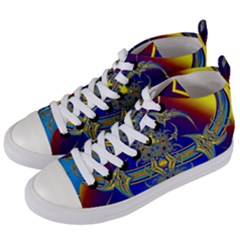 Abstract Art Design Digital Art Women s Mid-top Canvas Sneakers