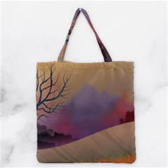 Landscape Illustration Nature Sky Grocery Tote Bag