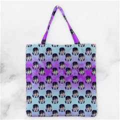 Forest Girl Bight Baby Blue Patttern Ombre Grocery Tote Bag