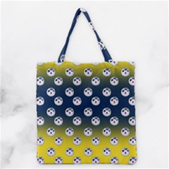 English Breakfast Yellow Pattern Blue Ombre Grocery Tote Bag