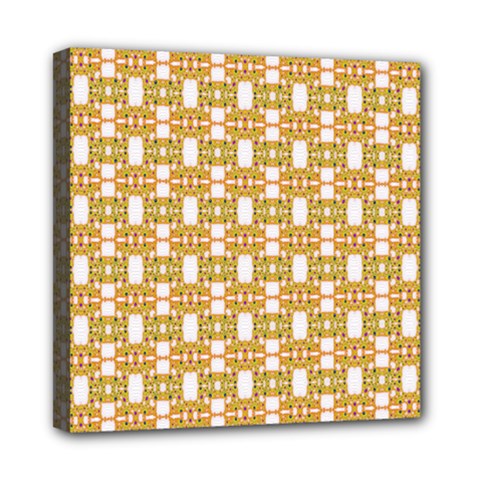 Yellow  White  Abstract Pattern Mini Canvas 8  X 8  (stretched)