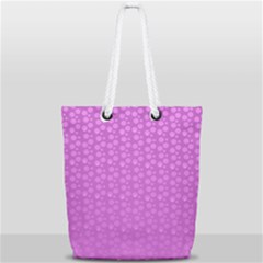 Background Polka Pink Full Print Rope Handle Tote (small)