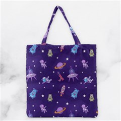 Space Seamless Pattern Grocery Tote Bag