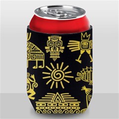 Maya Style Gold Linear Totem Icons Can Holder