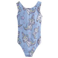 Pattern With Cute Unicorns Kids  Cut-out Back One Piece Swimsuit